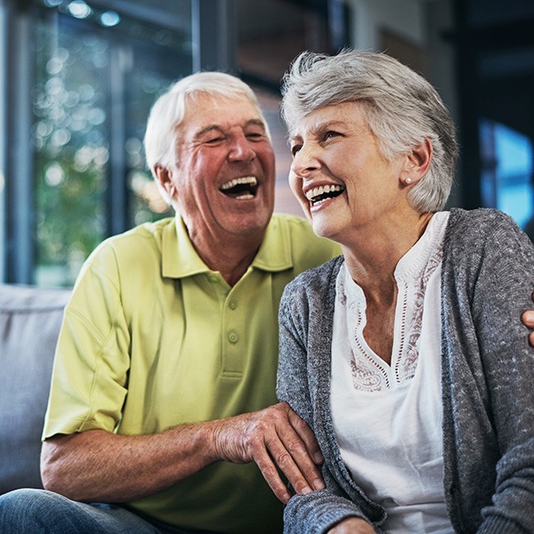 Happy, laughing senior couple